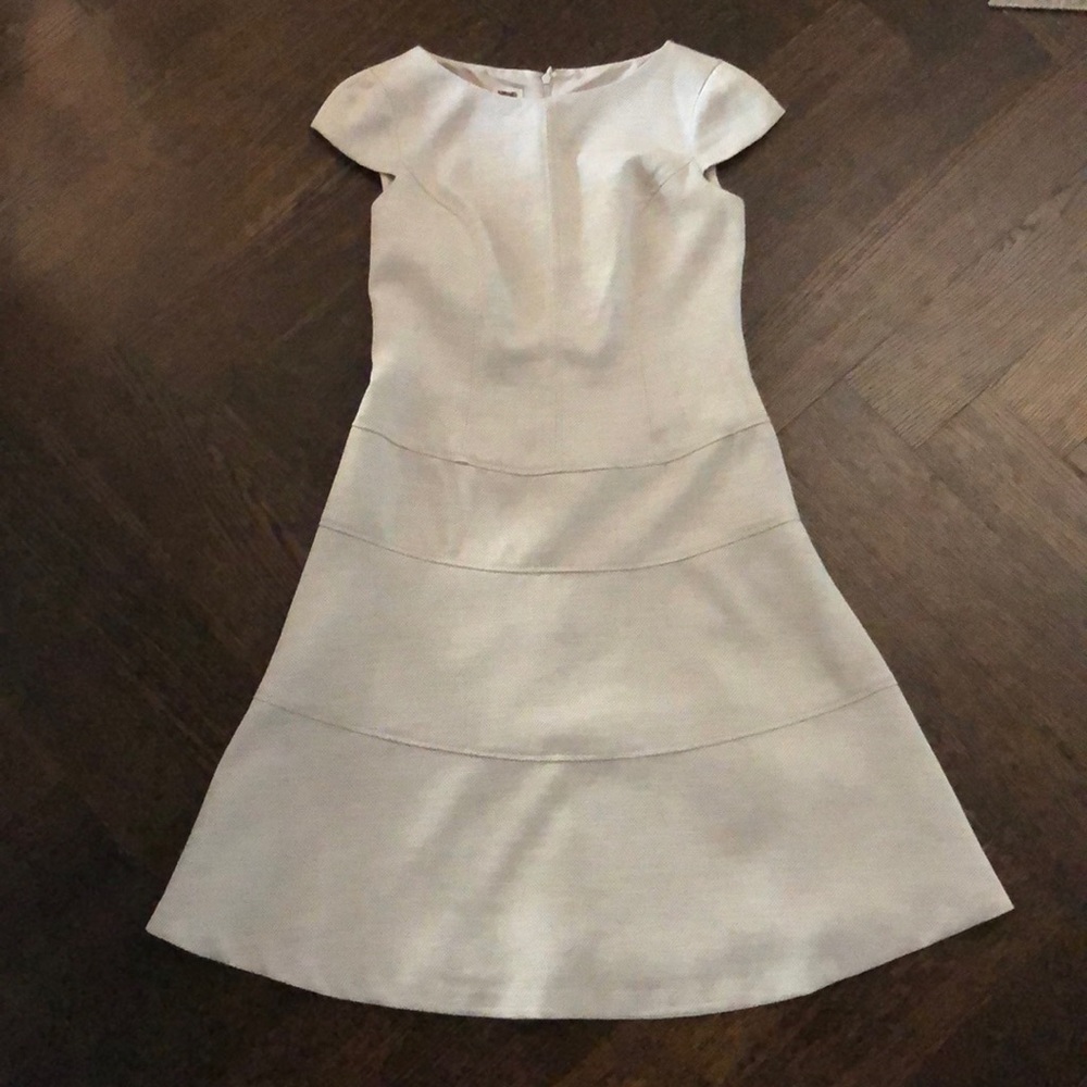 Anne Klein cap-sleeve tan dress